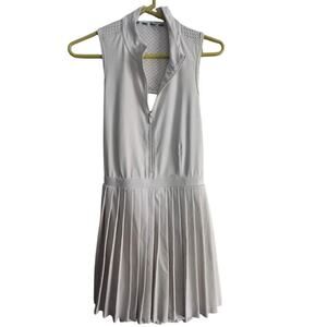 Prince Pickleball grey Zip-Front Pleated Skirt Mini Dress Size Medium